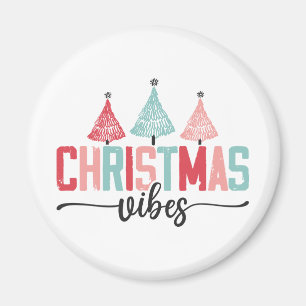 Imán Vibes de navidades - Diseño de árboles festivos
