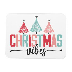 Imán Vibes de navidades - Diseño de árboles festivos