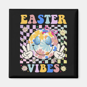 Imán Vibes de Pascua Coquetee Sonreír Bunny Peace Retro