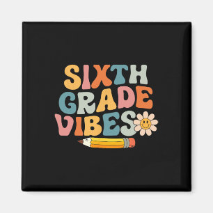 Imán Vibes de sexto grado Retro de equipo de sexto grad