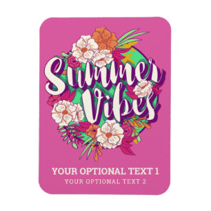 Imán Vibes de verano de texto de personalizado