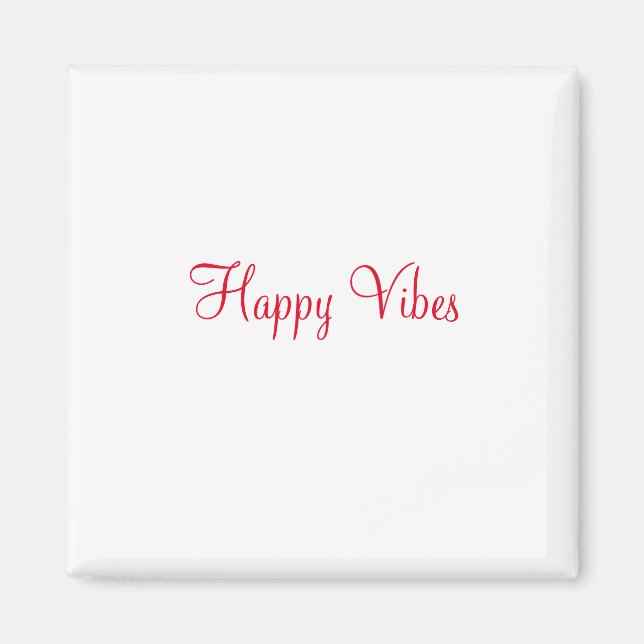 Imán Vibes felices rojas vacaciones simple y mínima cal (Frente)