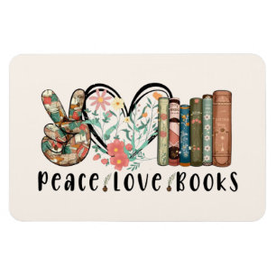 Imán Vibes tranquilas: paz, amor y libros