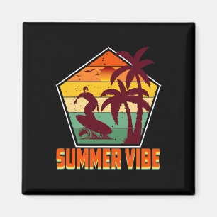 Imán Vibraciones de Playa Palmeras de Verano Soleado Tr