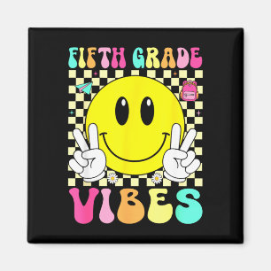 Imán Vibraciones de quinto grado cara sonriente retro v
