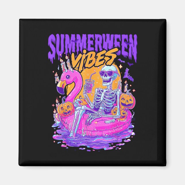 Imán Vibraciones de Summerween Esqueleto Espeluznante F (Frente)