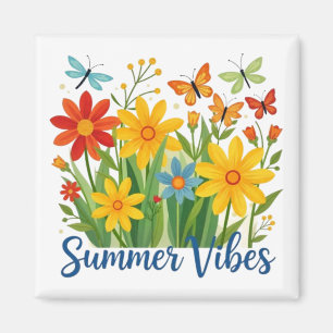 Imán Vibraciones de Verano Floral con Mariposas