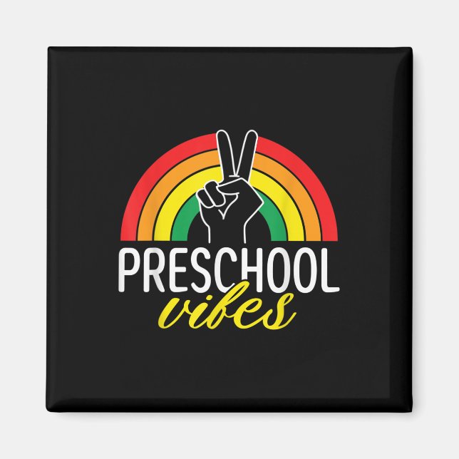 Imán Vibraciones del Primer Día de Preescolar De Vuelta (Frente)
