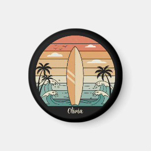 Imán Vibraciones Retro Surf - Tabla de Surf y Olas