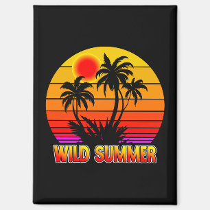 Imán Vibraciones Salvajes Retro de Verano con Diseño de