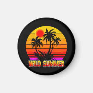 Imán Vibraciones Salvajes Retro de Verano con Diseño de
