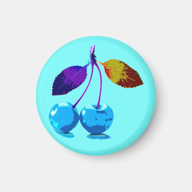 Imán Vibrant light blue cherries   (Frente)