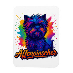 Imán Vibrante Affenpinscher Pop Art Retrato - Colorido