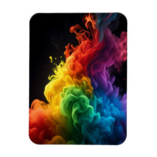 Imán Vibrante arcoiris tinta humo nube fondo negro