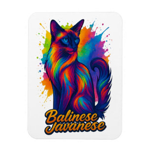 Imán Vibrante arte pop de gato javanés balinés - colori