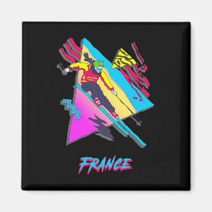 Imán Vibrante esquí retro de los años 80 Francia tema d