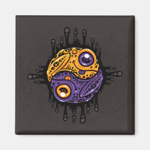 Imán Vibrante morado y veneno de oro Dart Frog Yin Yang