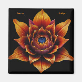 Imán Vibrante Naranja Flor Head Plant Arte Botánico