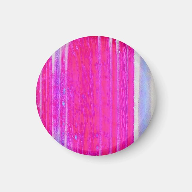 Imán Vibrante Resumen de rayas rosadas y moradas arte (Frente)