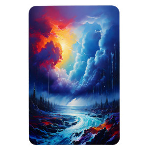 Imán Vibrante Stormy Sky Resumen de arte paisajístico d
