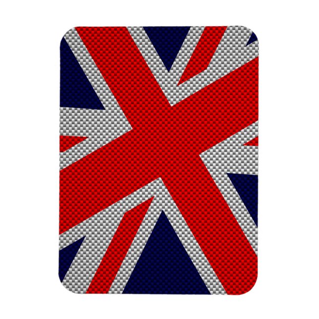 Imán Vibrante Union Jack on Carbon Fiber Style Print (Vertical)