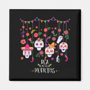 Imán Vibrantes Calaveras de Azúcar Día del Gobierno