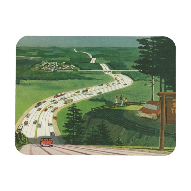 Imán Vibrantes carreteras americanas y viajes en coche  (Horizontal)