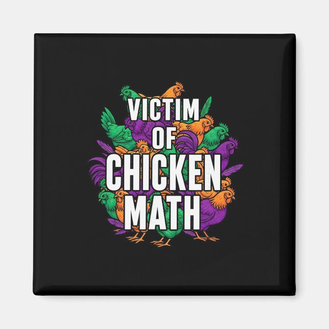 Imán Víctima de la matemática de las gallinas, divertid (Frente)