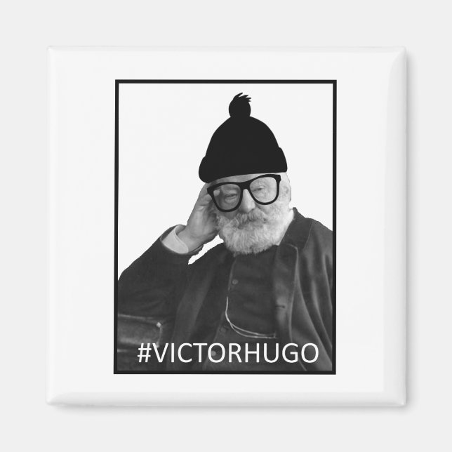 Imán Victor Hugo Hipster Magnet (Frente)