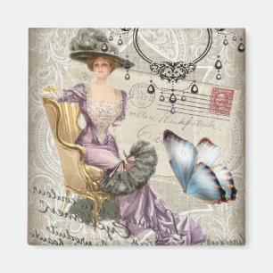 Imán victorian femenino del vintage de la lámpara