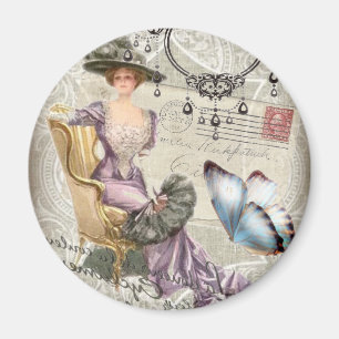 Imán victorian femenino del vintage de la lámpara