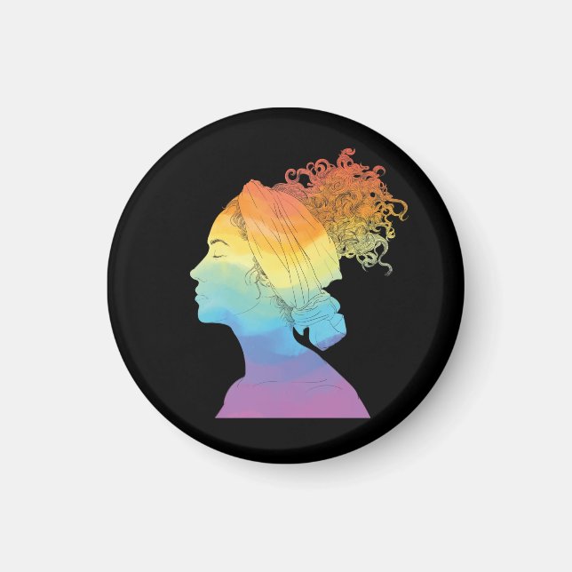Imán Vida arcoiris, mujer, libertad (Frente)