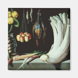 Imán Vida con aves muertas, fruta y