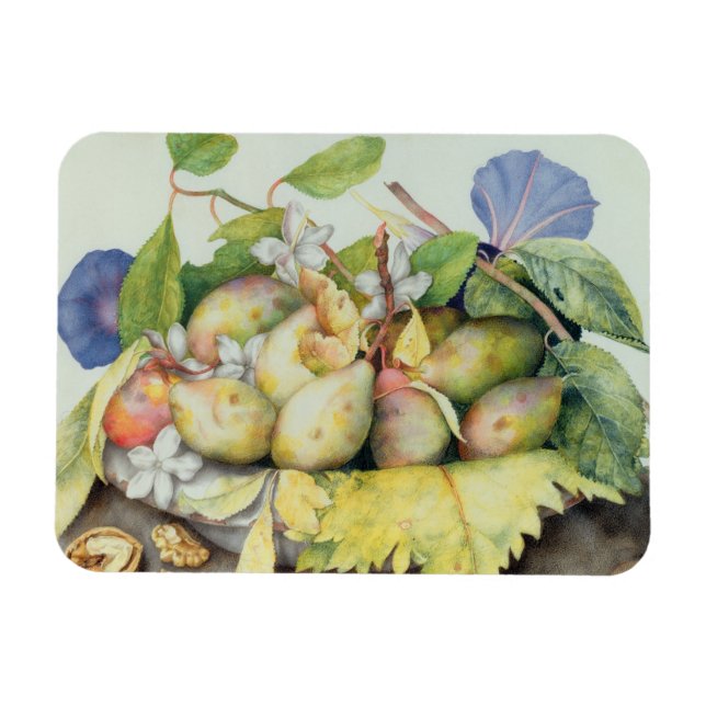 Imán Vida con ciruelas, nueces y jazmín (Horizontal)