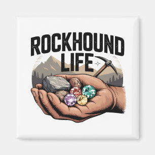 Imán Vida de buscador de rocas Buscando rocas y puliend