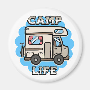 Imán Vida de Campamento Camper Retro