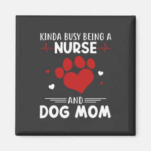 Imán Vida de enfermería Enfermera Y Perro Mamá