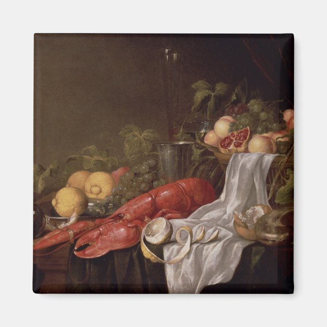 Imán Vida de la fruta y langosta (Frente)