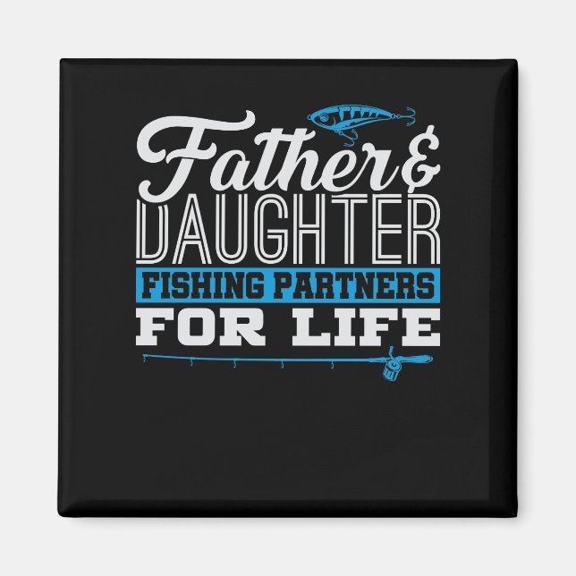 Imán Vida de los socios de pesca de padre e hija (Frente)