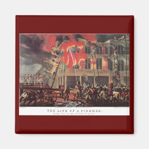 Imán Vida de un bombero, antiguos bomberos combatiendo 