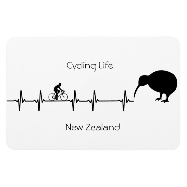 Imán Vida en bicicleta, personalizable de Nueva Zelanda (Horizontal)