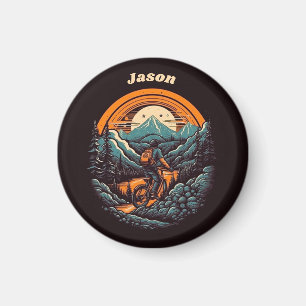 Imán Vida en bicicleta, personalizable retro