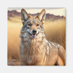 Imán Vida silvestre de Coyote: Canina de lobo rojo de l
