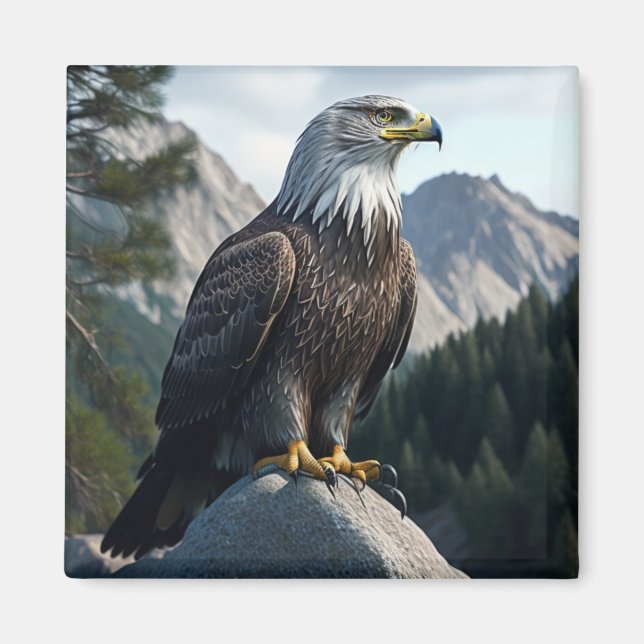 Imán Vida silvestre del águila calva: Aquila de Prey, E (Frente)