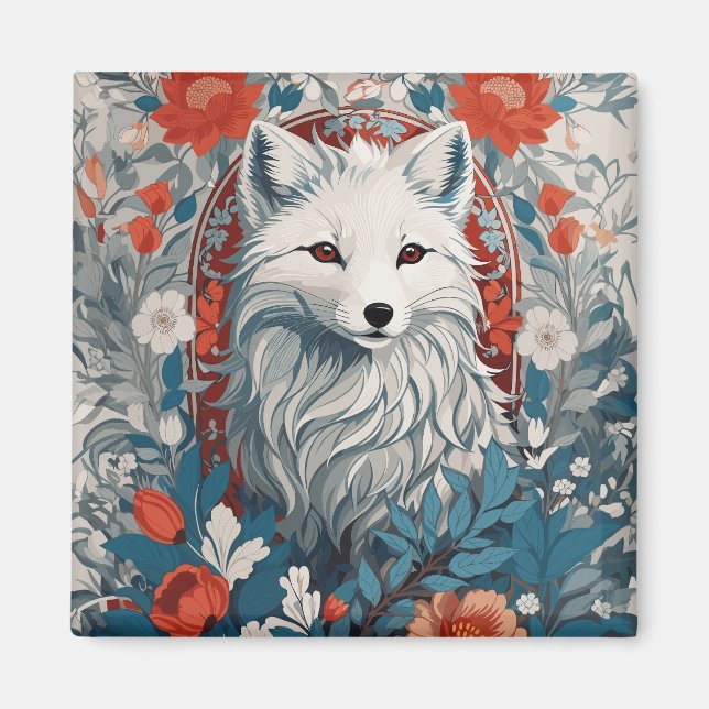 Imán Vida silvestre Mesmerizadora de Artic Fox (Frente)