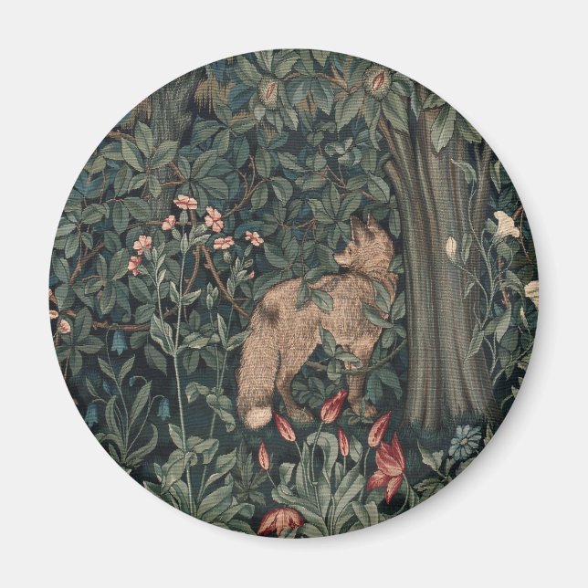 Imán Vida silvestre William Morris Greenery Fox (Frente)