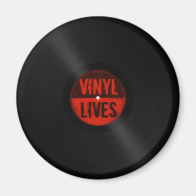 Imán Vidas de vinilo retro (Frente)