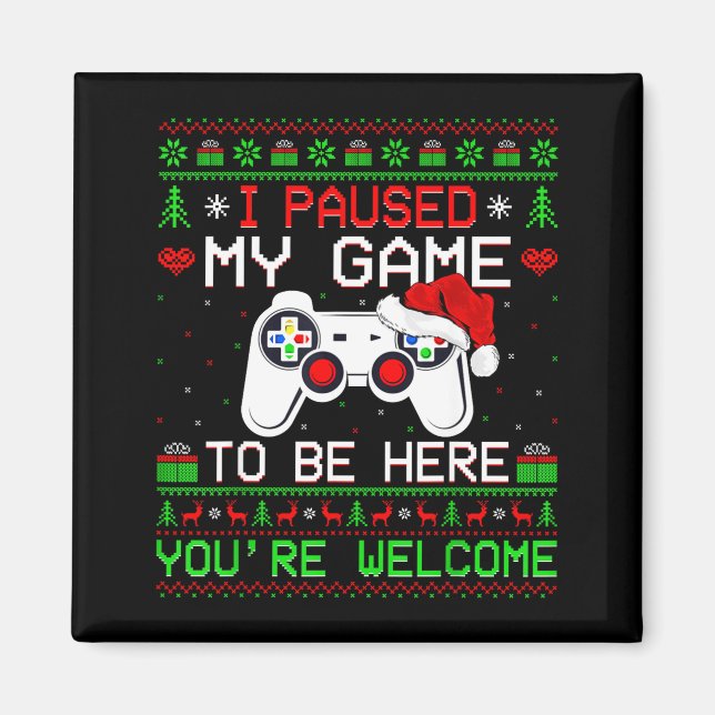 Imán Video Game Christmas Ugly Sweater Funny Gamer Gami (Frente)