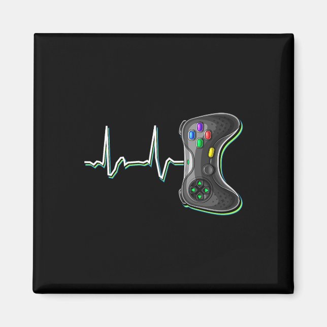 Imán Video Gamer Heartbeat Video Game Controller Gift K (Frente)
