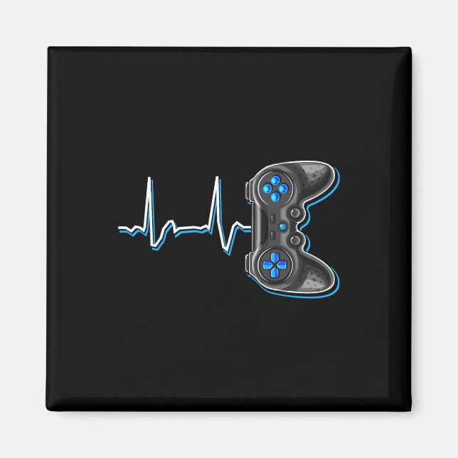 Imán Video Gamer Heartbeat Video Game Controller Gift K (Frente)